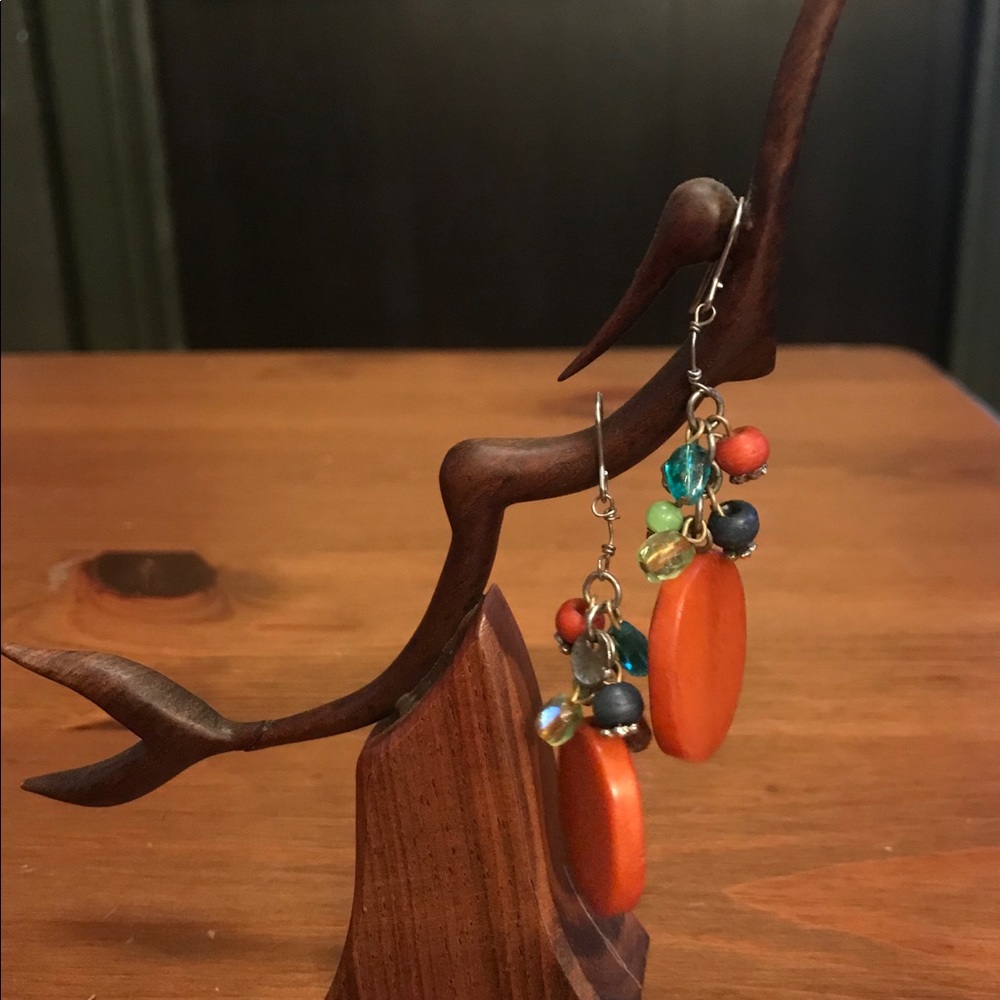 Fun Wood & Bead earrings